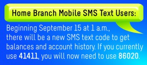 Home Branch Mobile SMS Text Code Change