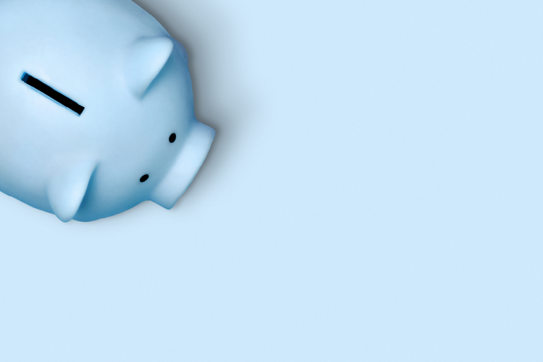 Blue piggy bank