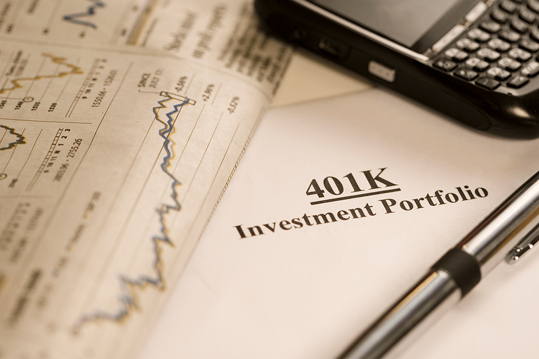 401K Investment Portfolio on a table