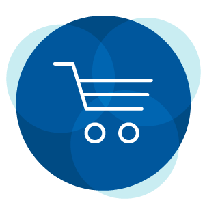 shopping cart on wheels icon