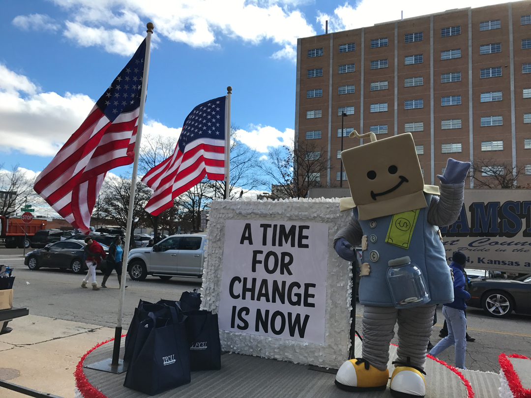 Save-A-Tron on parade float for MLK Day