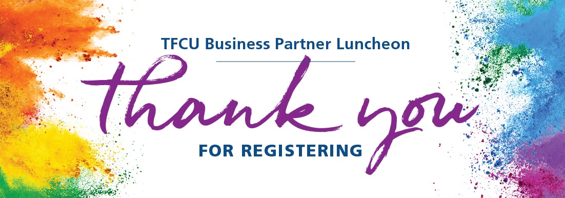 Business partner luncheon thank you for registering