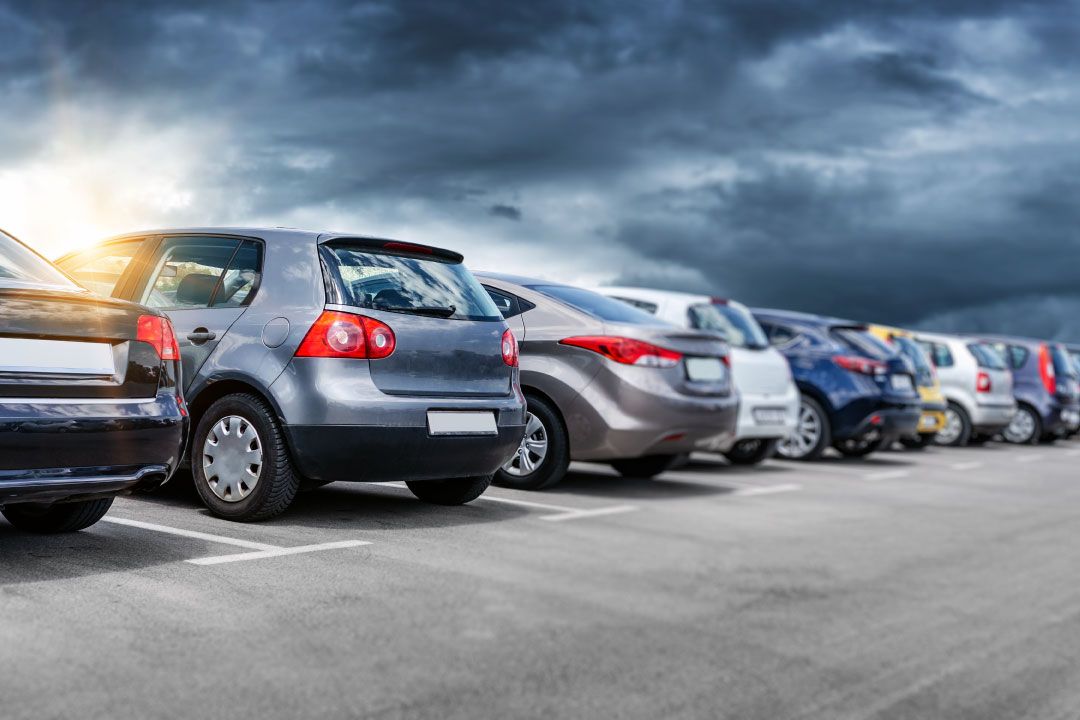 Row of cars for sale