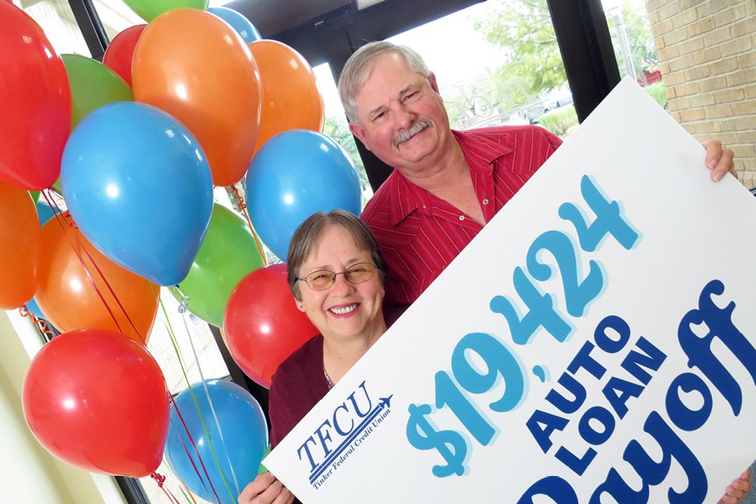 Older couple great auto loan payoff winners