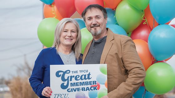 Older couple who are Great Member Give Back winners
